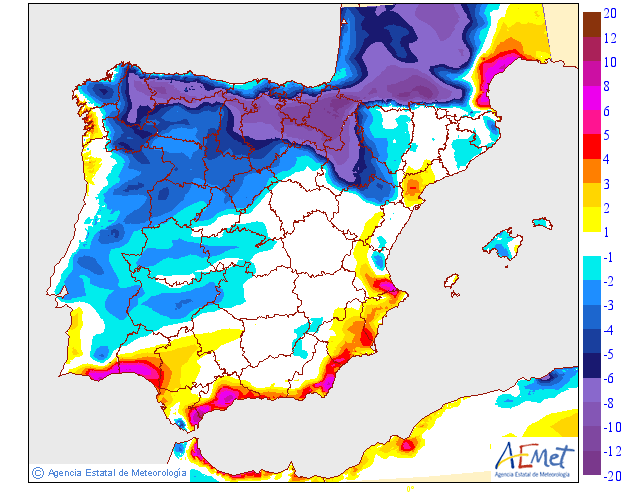 Variación de temperaturas máximas AEMET. 01 Meteosojuela