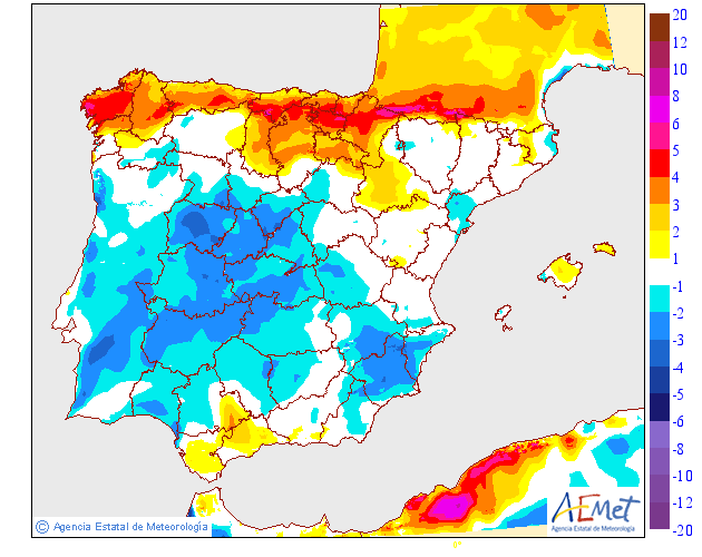 Variación de temperaturas máximas AEMET. 12 Meteosojuela