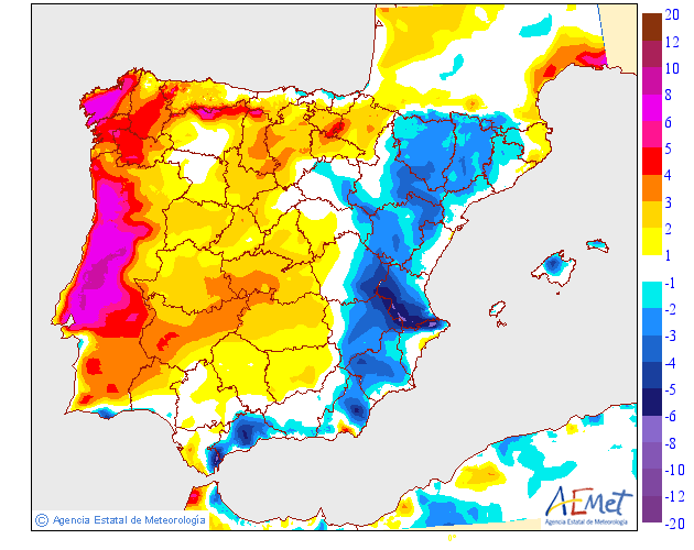 Variación de temperaturas máximas AEMET. 29 Meteosojuela