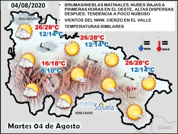 Mapa tiempo La Rioja. Meteosojuela Mapa tiempo La Rioja. Meteosojuela