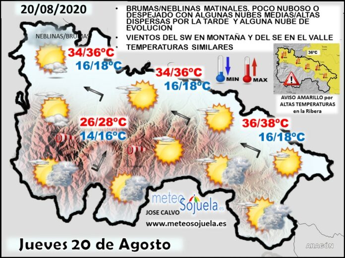 Mapa tiempo La Rioja. Meteosojuela Mapa tiempo La Rioja. Meteosojuela