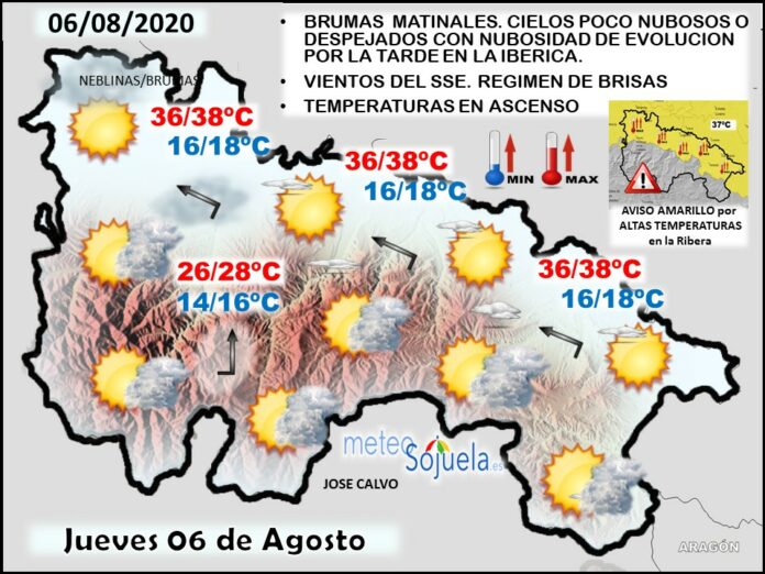 Mapa tiempo La Rioja. Meteosojuela