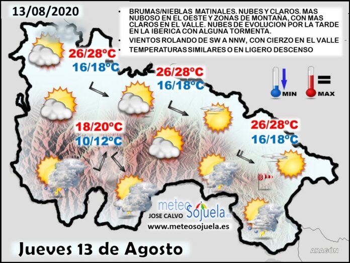 Mapa tiempo La Rioja. Meteosojuela Mapa tiempo La Rioja. Meteosojuela
