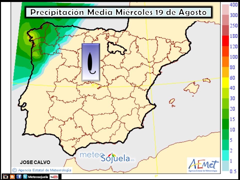 Precipitación Media según AEMET. Meteosojuela La Rioja