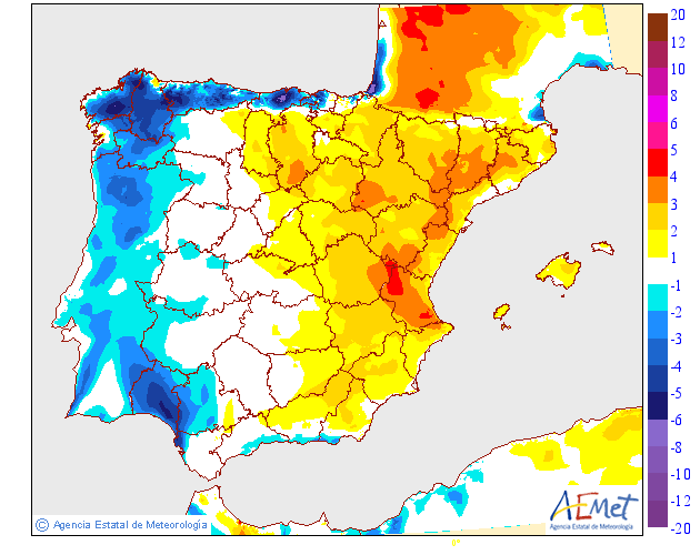 Variación de temperaturas máximas AEMET. 07 Meteosojuela