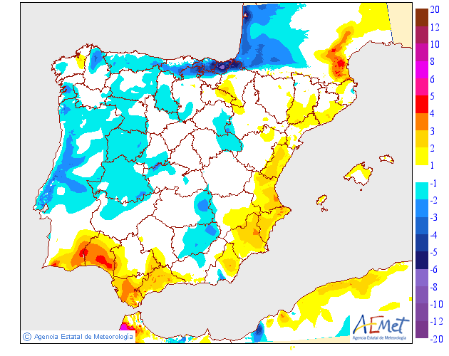 Variación de temperaturas máximas AEMET. 08 Meteosojuela