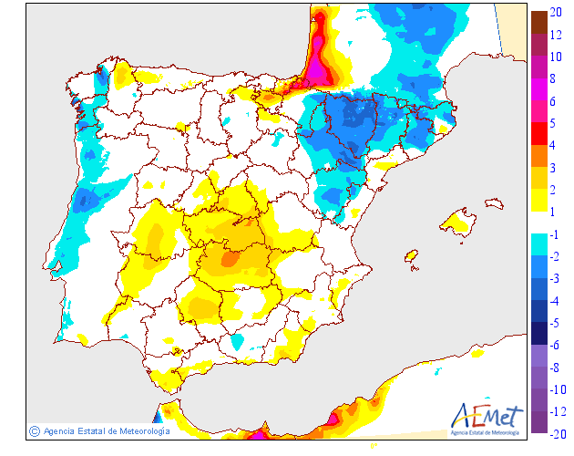 Variación de temperaturas máximas AEMET. 09 Meteosojuela