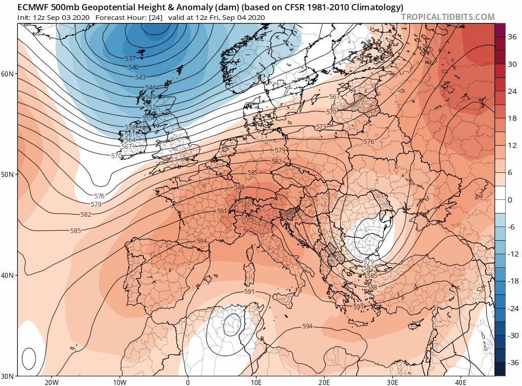 Animación Modelos de Altura de Geopotencial a 500hPa GFS Europa. Meteosojuela La Rioja
