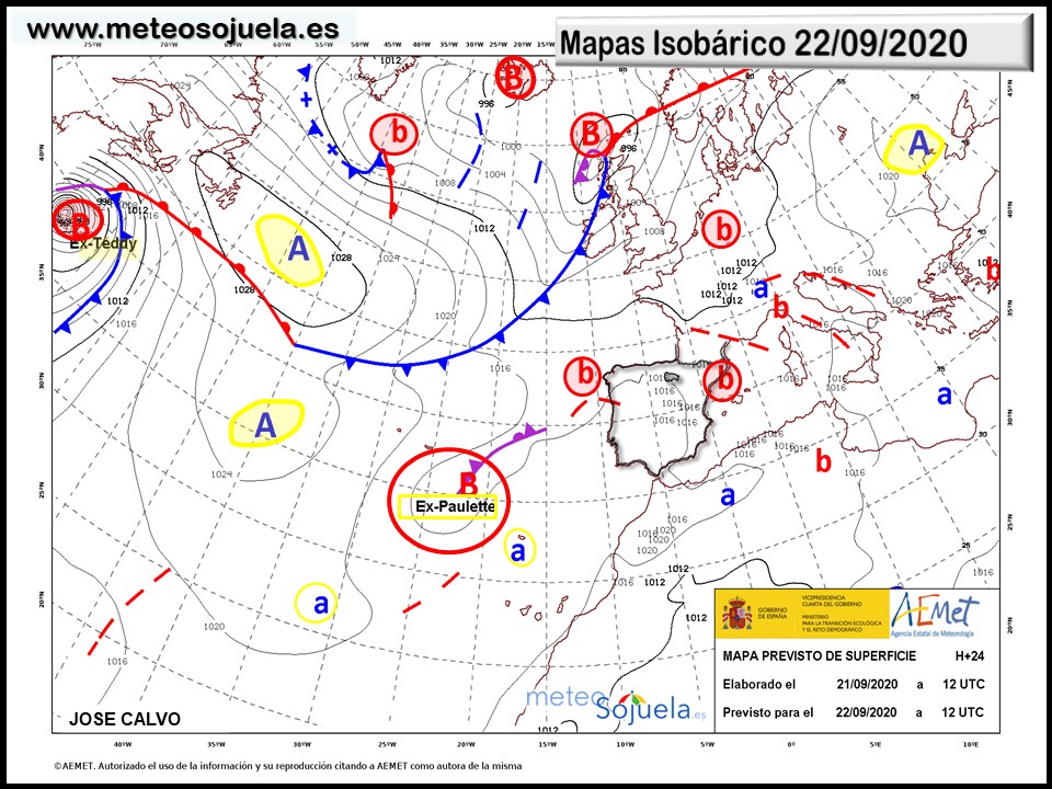 Mapa Isobárico La Rioja. Meteosojuela