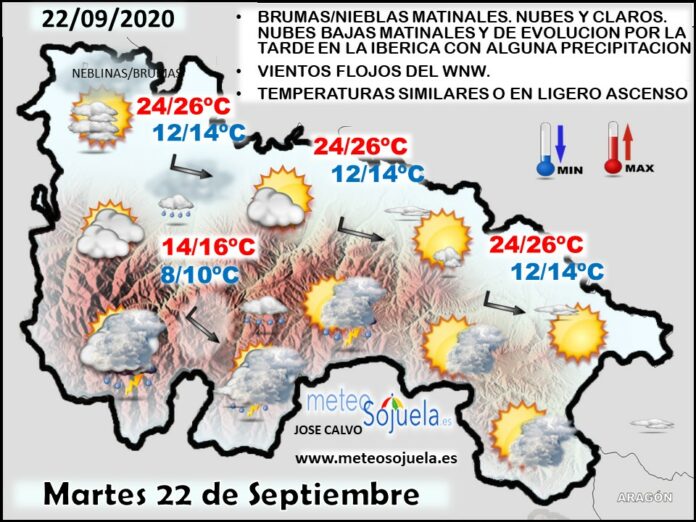 Mapa tiempo La Rioja. Meteosojuela