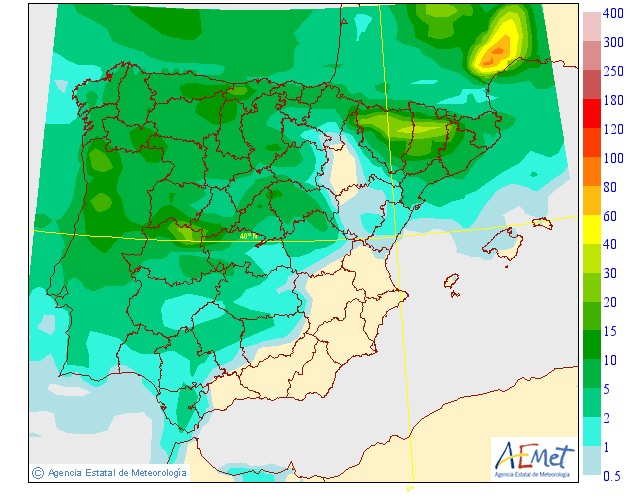 Precipitación Media según AEMET. 19 Meteosojuela La Rioja
