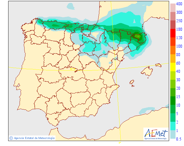 Precipitación Media según AEMET. Meteosojuela La Rioja