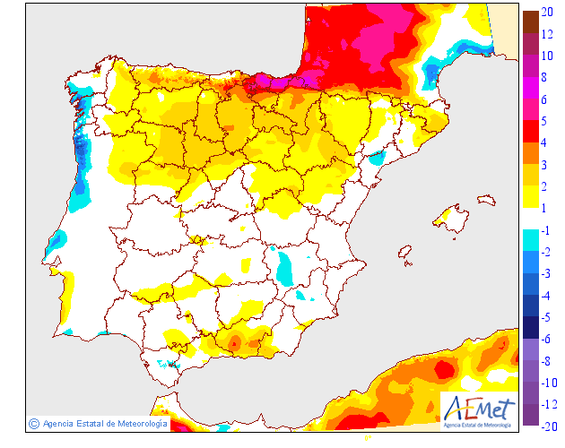 Variación de temperaturas máximas AEMET. 04 Meteosojuela