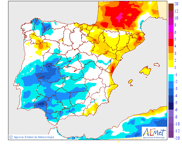 Variación de temperaturas máximas AEMET. 23 Meteosojuela