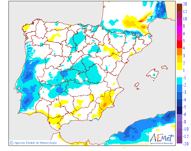 Variación de temperaturas máximas 01 AEMET. Meteosojuela