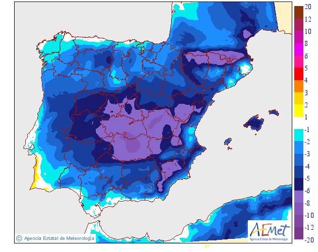 Variación de temperaturas máximas AEMET. 11 Meteosojuela