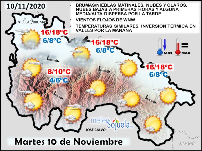 Mapa tiempo La Rioja. Meteosojuela
