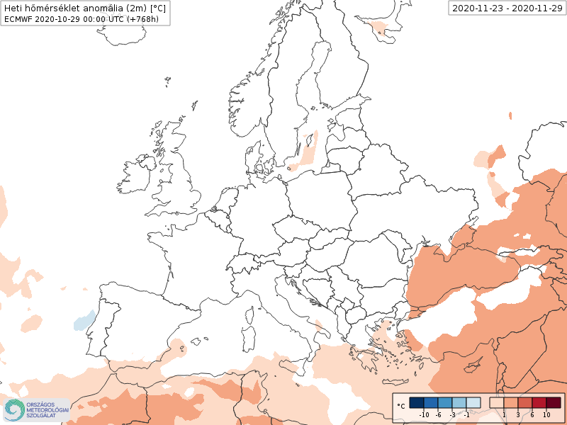 Modelos de Temperatura semanal Noviembre ECMWF 4ª Semana . Meteosojuela La Rioja