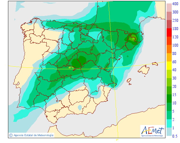 Precipitación Media según AEMET. 03 Meteosojuela La Rioja