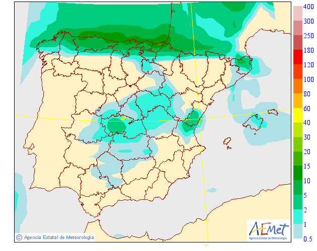 Precipitación Media según AEMET. 24 Meteosojuela La Rioja