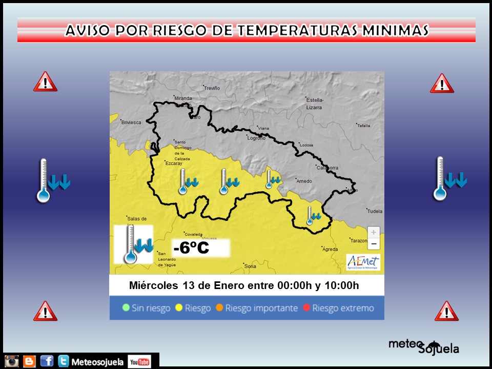 Aviso Amarillo por Frío en toda la región. AEMET 13 Meteosojuela