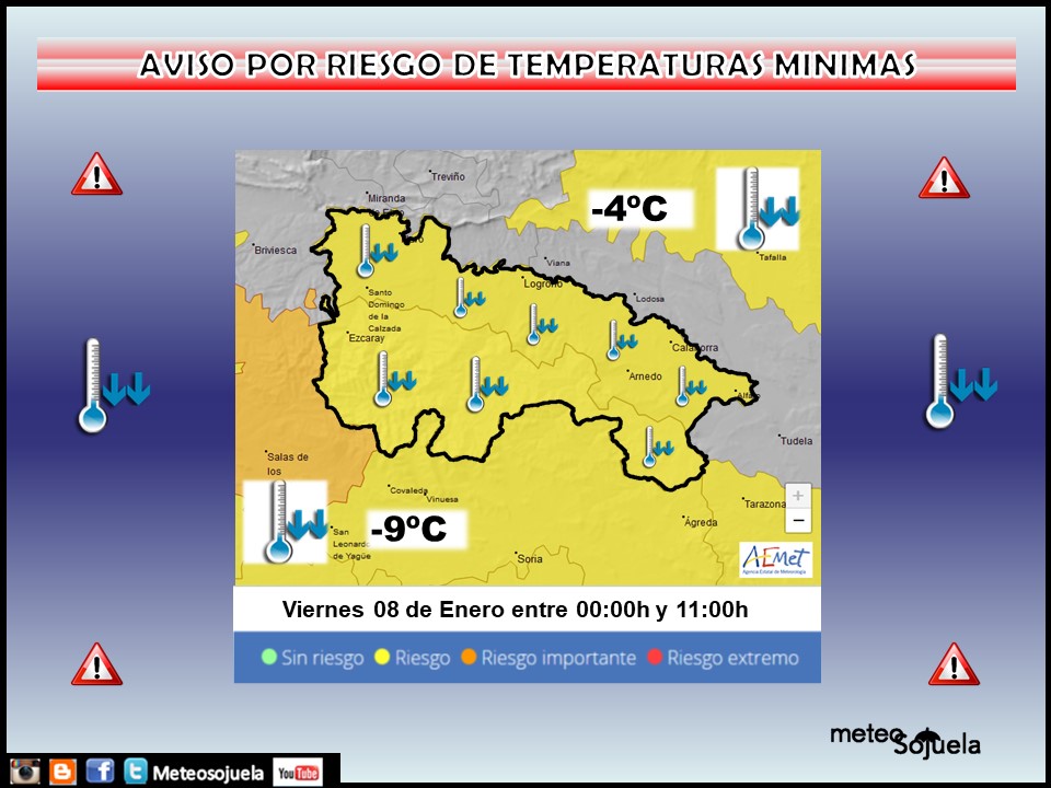 Aviso Amarillo por Frío en toda la región. AEMET Meteosojuela