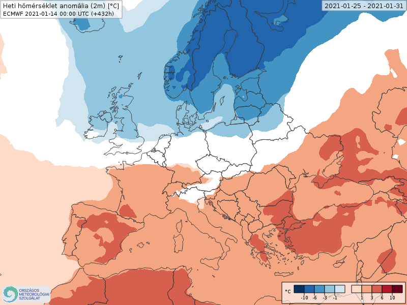 Modelos de Temperatura semanal Enero ECMWF 4ª Semana .Meteosojuela La Rioja