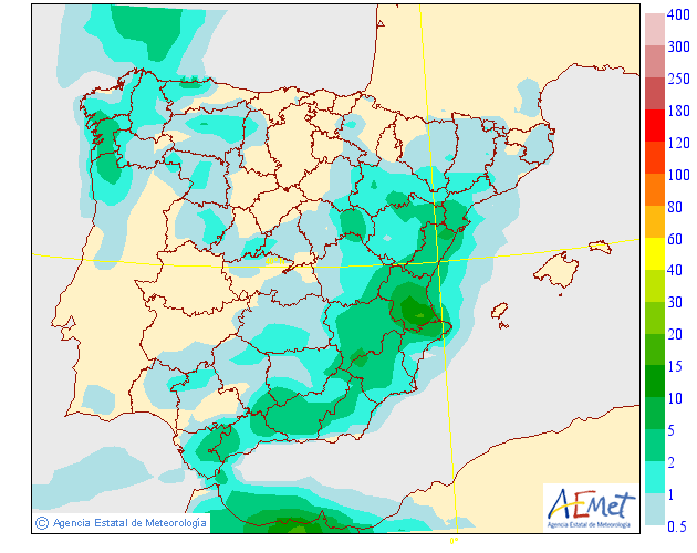 Precipitación Media según AEMET. 02 Meteosojuela La Rioja