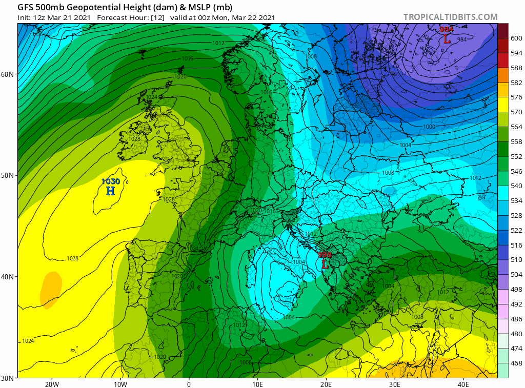 Animación Masas de aire 500hPa y Superficie. Meteosojuela