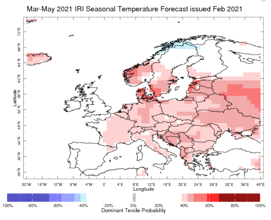 Anomalía Temperaturas Primavera 2021. Meteosojuela