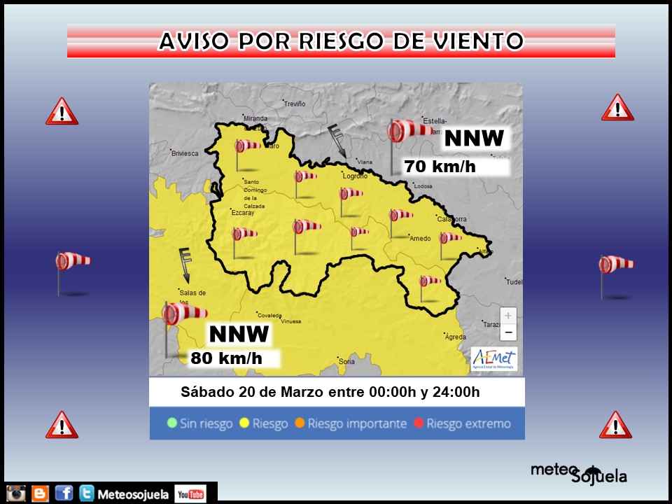 Aviso Amarillo por Viento AEMET. Meteosojuela