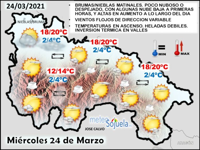 Mapa del tiempo en La Rioja. Meteosojuela Mapa del tiempo en La Rioja. Meteosojuela