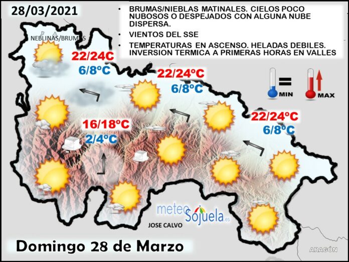 Mapa del tiempo en La Rioja. Meteosojuela