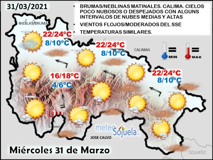 Mapa del tiempo en La Rioja. Meteosojuela Mapa del tiempo en La Rioja. Meteosojuela