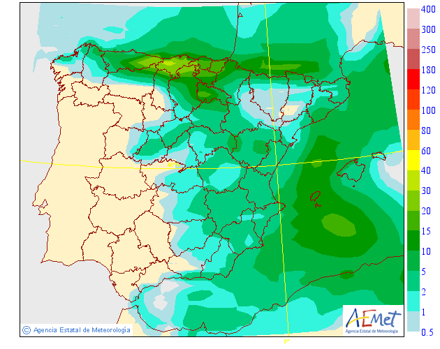 Precipitación Media según AEMET. 19 Meteosojuela La Rioja