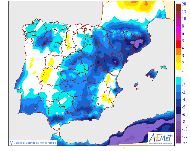 Variación de temperaturas máximas AEMET. 19 Meteosojuela
