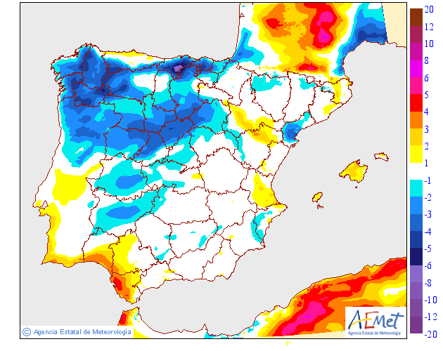 Variación de temperaturas máximas AEMET. 26 Meteosojuela