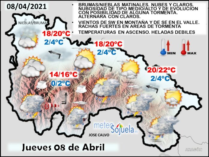 Mapa del tiempo en La Rioja. Meteosojuela Mapa del tiempo en La Rioja. Meteosojuela