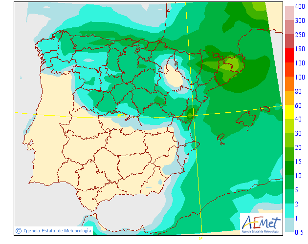 Probabilidad de precipitación según AEMET. 01 Meteosojuela La Rioja