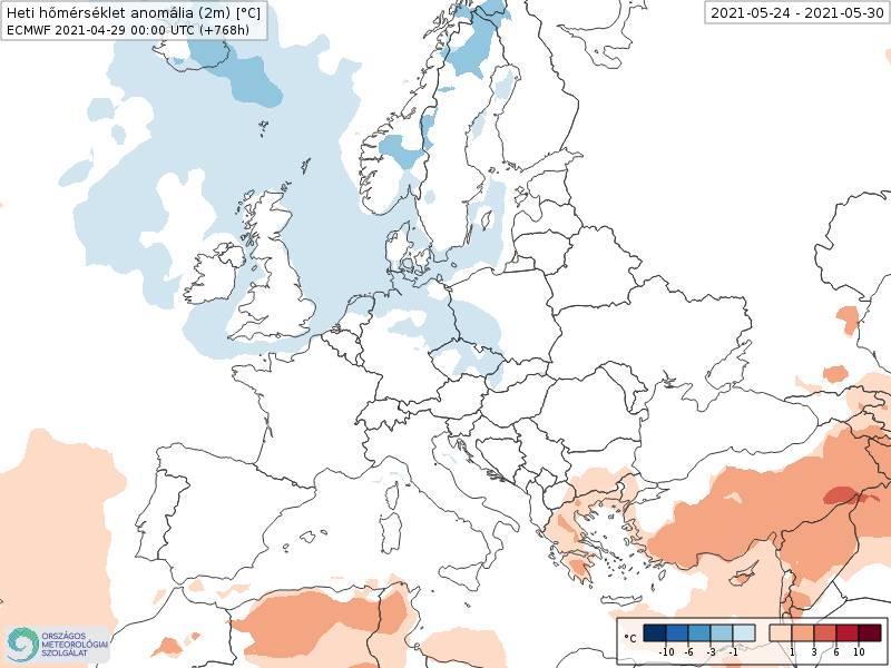 Modelos de Temperatura semanal Mayo ECMWF 4ª Semana .Meteosojuela La Rioja