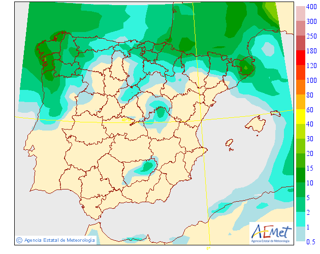 Probabilidad de precipitación según AEMET. 11 Meteosojuela La Rioja