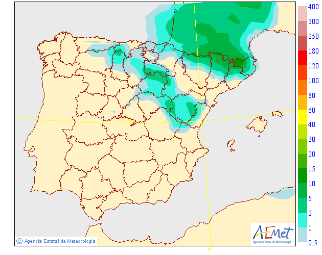 Probabilidad de precipitación según AEMET. 29 Meteosojuela La Rioja