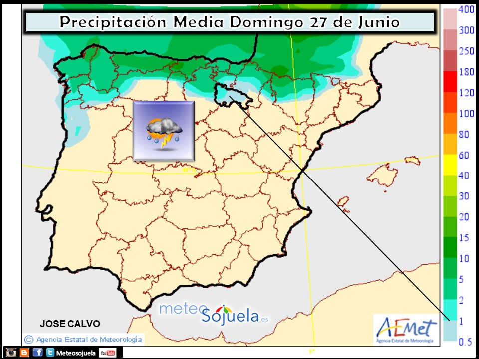 Precipitación Media según AEMET. Meteosojuela La Rioja