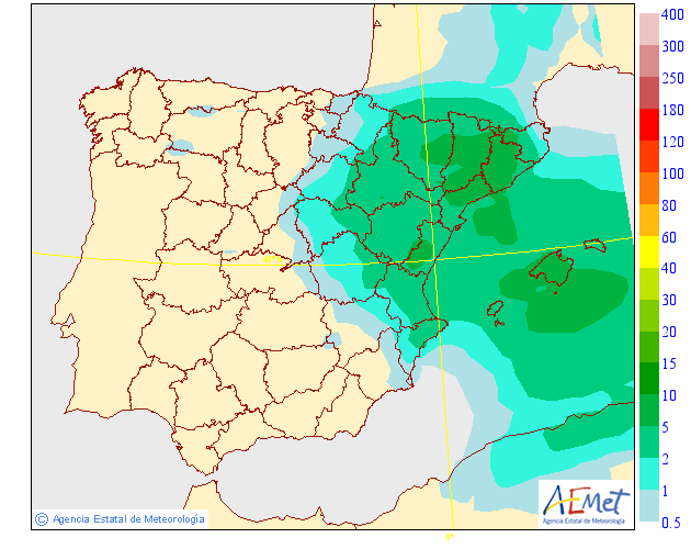 Probabilidad de precipitación según AEMET. 06 Meteosojuela La Rioja