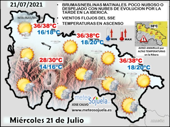 Mapa del tiempo en La Rioja. Meteosojuela Mapa del tiempo en La Rioja. Meteosojuela