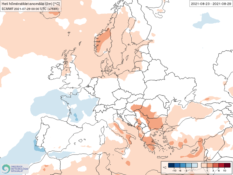 Modelos de Temperatura semanal Agosto ECMWF 4ª Semana .Meteosojuela La Rioja