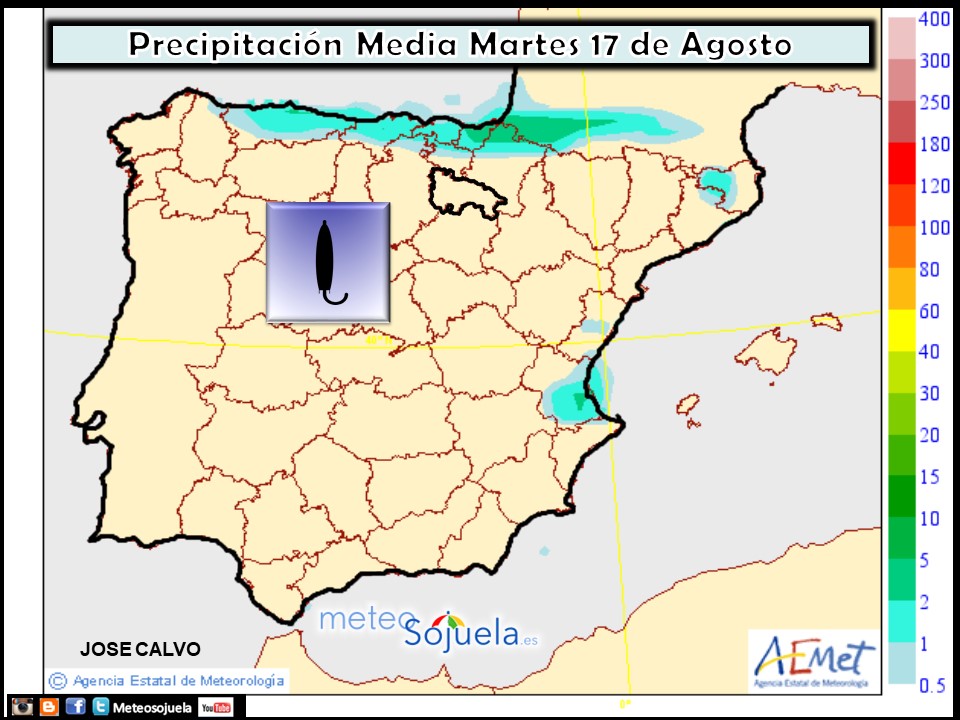 Precipitación Media según AEMET. Meteosojuela La Rioja 