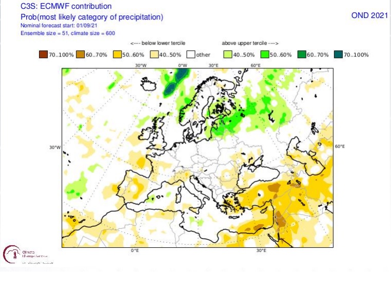 Anomalías Precipitación previstas Otoño 2021.ECMWF Meteosojuela
