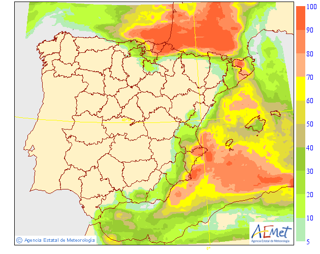Probabilidad de Precipitación según AEMET. 26 Meteosojuela La Rioja