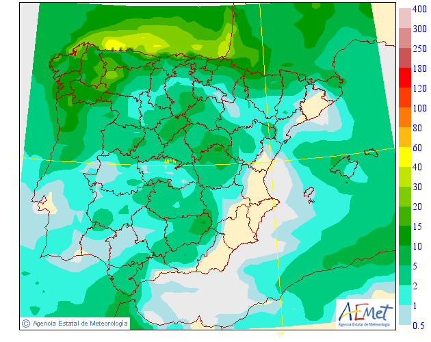 Precipitación Media según AEMET. 08 Meteosojuela La Rioja